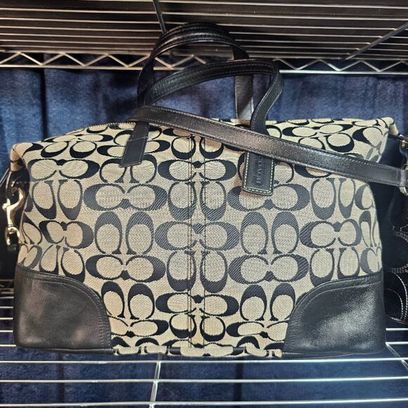 Coach Hadley Signature Coach Purse F31841 Leather & Canvas Crossbody - Picture 1 of 2